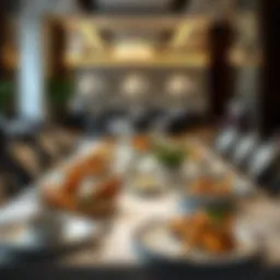 A beautifully arranged dining table at مطعم الجلسه showcasing traditional Emirati cuisine.