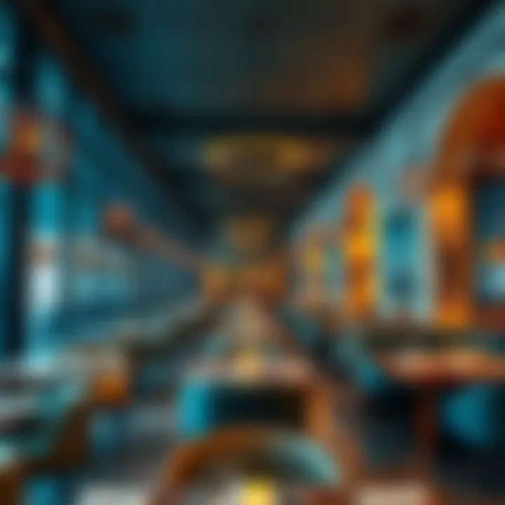 Ambiance of مطعم الجلسه A vibrant interior of مطعم الجلسه reflecting modern Arabian design elements.