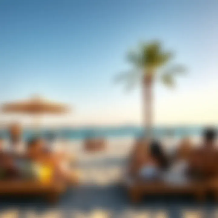 Sunbathing area with beachgoers adhering to dress codes