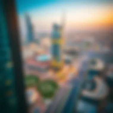 Strategic Location of Latifa Tower Aerial view of Latifa Tower and surroundings demonstrating strategic location