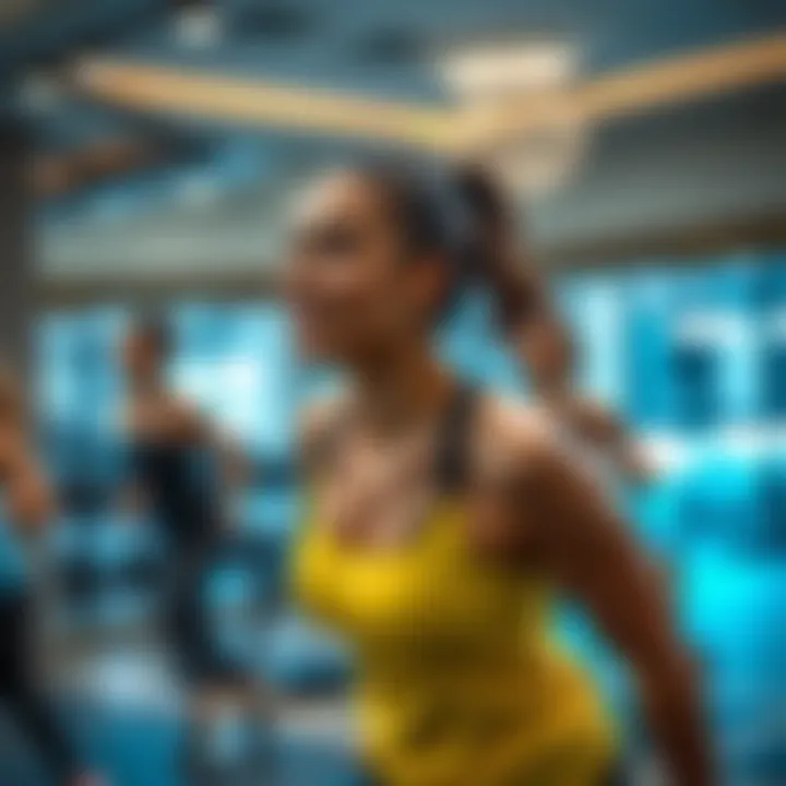 Energetic Group Fitness Session at Al Barari Gym Group fitness class in action at Al Barari Gym