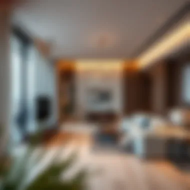 Modern Design in Al Bustan Living Spaces Interior of a luxurious apartment in Al Bustan Complex highlighting modern design