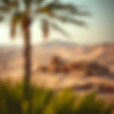 Desert Landscape Surrounding Al Jazeera Al Hamra Scenic view of the village surrounded by the desert landscape