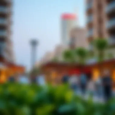 Vibrant community atmosphere around Al Salam Tower in Tecom