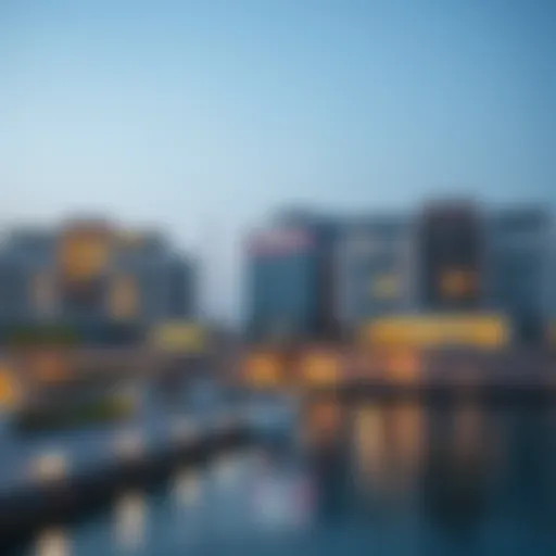 Stunning waterfront view of Al Seef Village showcasing modern architecture