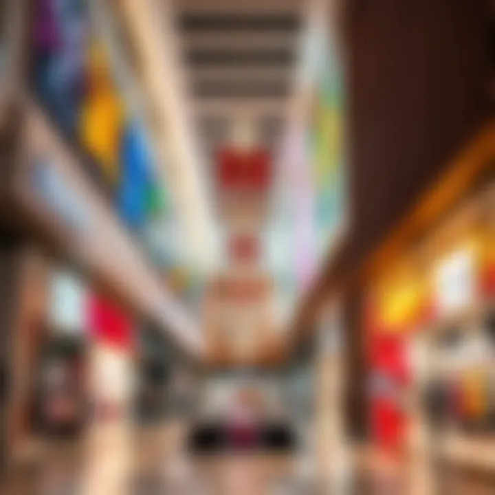 Interior layout featuring diverse retail shops in Baniyas Mall