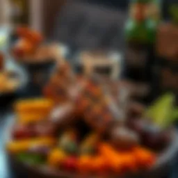 A beautifully arranged platter of grilled meats and vegetables showcasing a variety of barbeque styles in Dubai