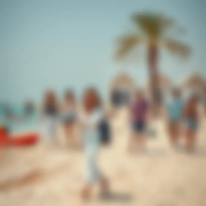 Leisure Activities at Bateen Ladies Beach Visitors enjoying leisure activities at Bateen Ladies Beach