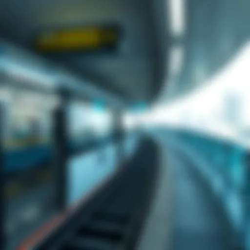 A detailed map highlighting the Blue Line Metro route in Dubai