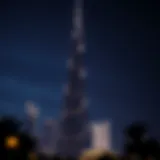 Burj Khalifa illuminated at night