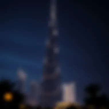 Burj Khalifa illuminated at night