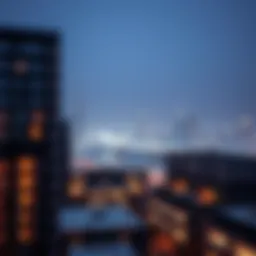 Stunning skyline view of Canal Heights in Dubai