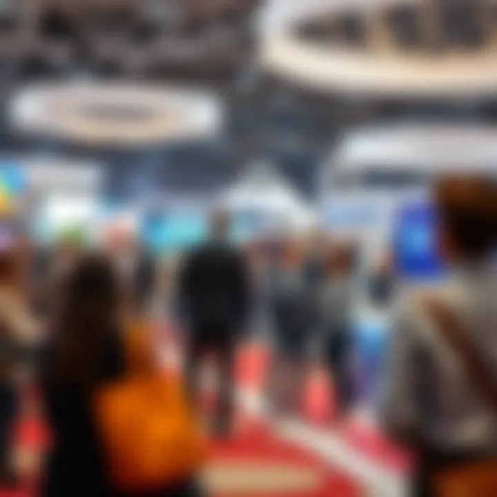 A dynamic scene illustrating networking and collaboration opportunities among professionals at the Dubai Expo.