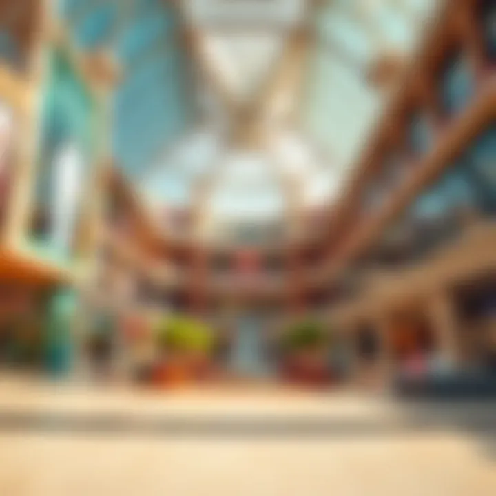 Architectural Marvel of Carrefour Mall A panoramic view of Carrefour Mall showcasing its stunning architecture