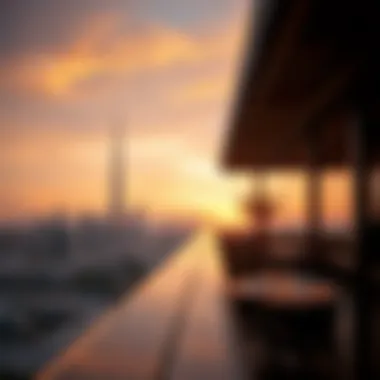 Romantic sunset view from a Dubai rooftop venue