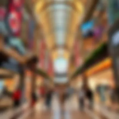 Vibrant shopping area inside Central Mall bustling with shoppers