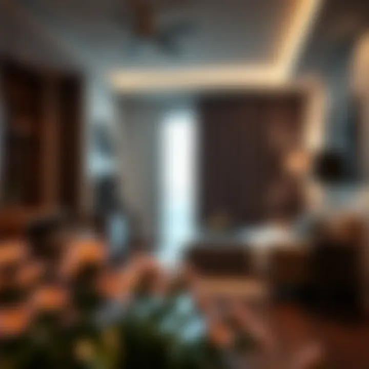 Amenities in a studio apartment highlighting essential features
