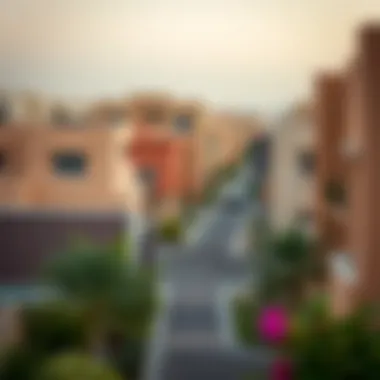 Dubai Neighborhood for Budget Living Scenic view of a neighborhood in Dubai with affordable housing options