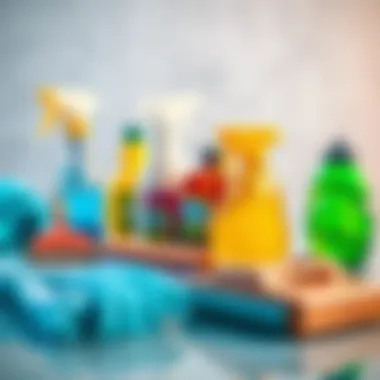 Cleaning tools and eco-friendly products used in premium cleaning services