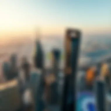 Skyline Perspective Panoramic view of the surrounding skyline from the top of the Code Business Tower