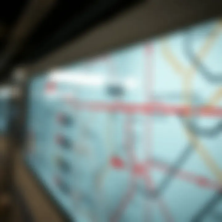 Dubai metro map highlighting routes