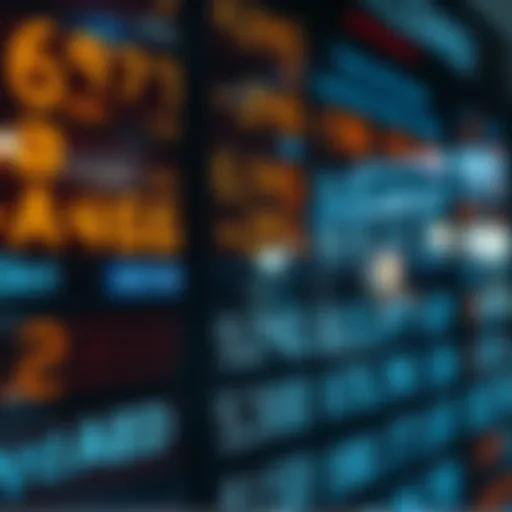 Currency exchange rates displayed on a digital board