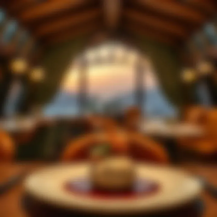 An exquisite dish served at a cabin restaurant, highlighting culinary artistry
