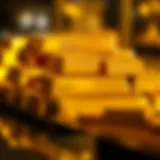 Elegant Stacked Gold Bars Shimmering gold bars stacked elegantly