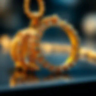 Intricate Gold Jewelry Craftsmanship Close-up view of gold jewelry showcasing detailed craftsmanship