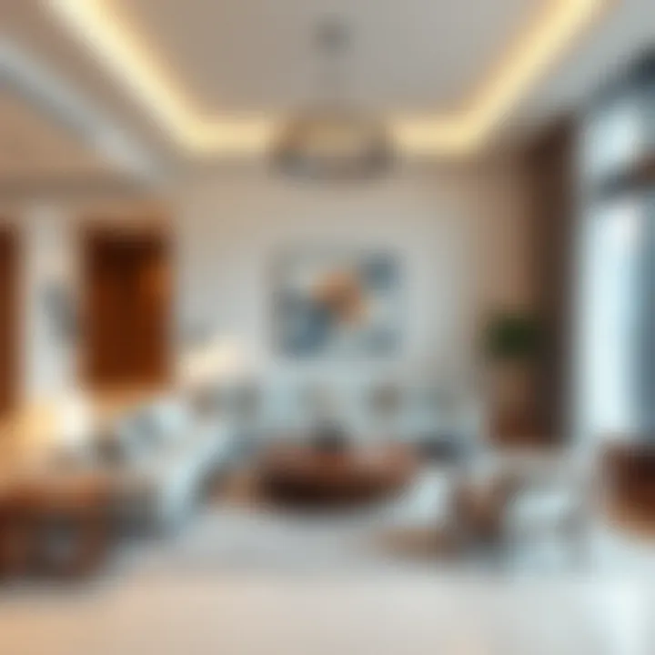 Contemporary Living Space in Dubai A modern living room in a Dubai daily rental apartment