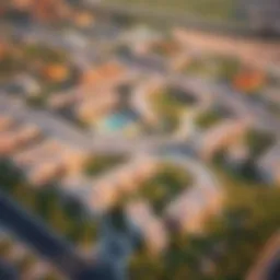 Aerial view of Damac Hills 1 showcasing the community layout
