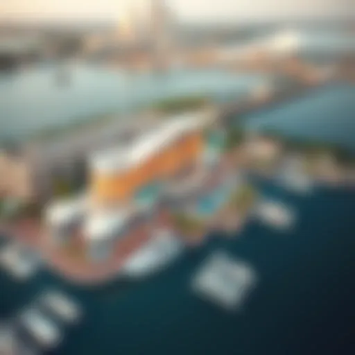 Aerial View of Diamond 6 Marina A stunning aerial view of Diamond 6 Marina showcasing its architectural design