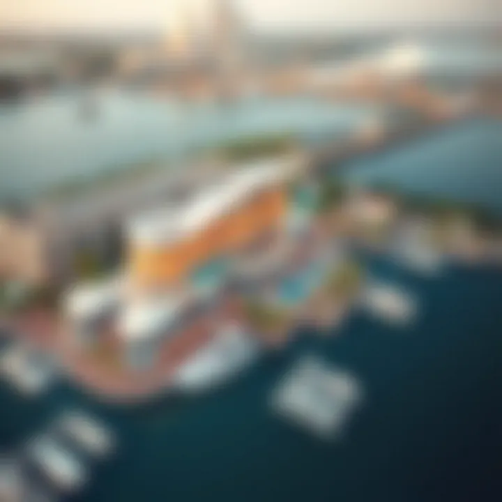 Aerial View of Diamond 6 Marina A stunning aerial view of Diamond 6 Marina showcasing its architectural design