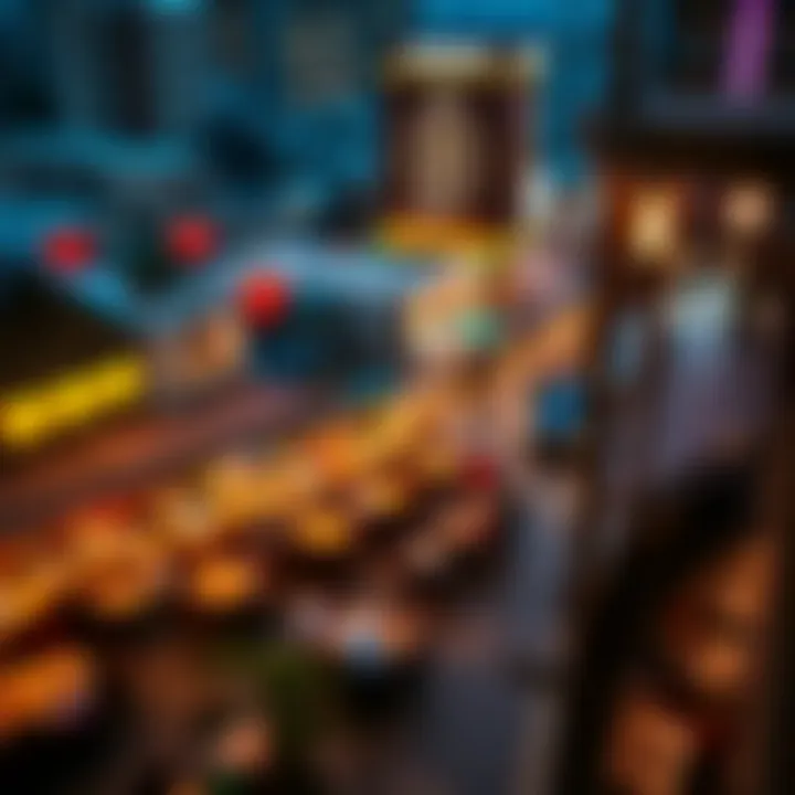 Dynamic Restaurant Scene in the UAE Aerial view of bustling restaurant district in the UAE