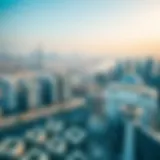 Aerial View of Sharjah and Dubai Skyline Aerial view of Sharjah and Dubai skyline