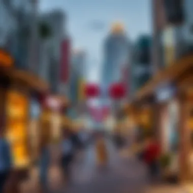 Lifestyle Influences: The Impact of Culture and Economy on Dubai Real Estate A bustling Dubai shopping area reflecting lifestyle influences