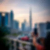 A stunning skyline view of Dubai with iconic buildings