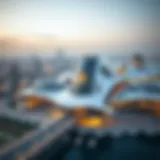 Aerial view of the Dubai Creek Project showcasing futuristic architecture