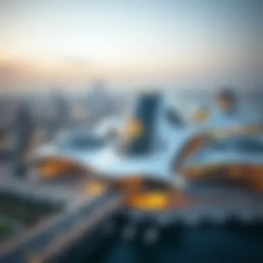 Aerial view of the Dubai Creek Project showcasing futuristic architecture