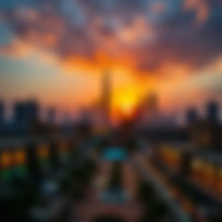 Dubai skyline at sunset during Ramadan