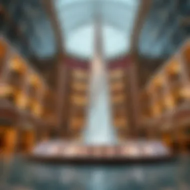 Architectural details of the Dubai Mall Water Fountain