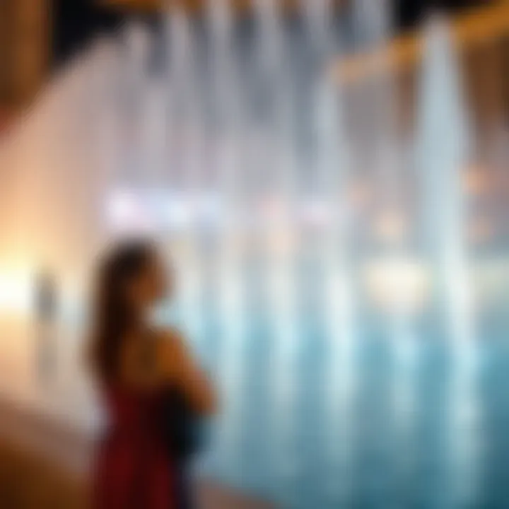 Visitors enjoying the Dubai Mall Water Fountain show
