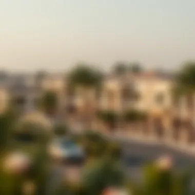 Picturesque Dubai Neighborhood A picturesque neighborhood in Dubai with villas