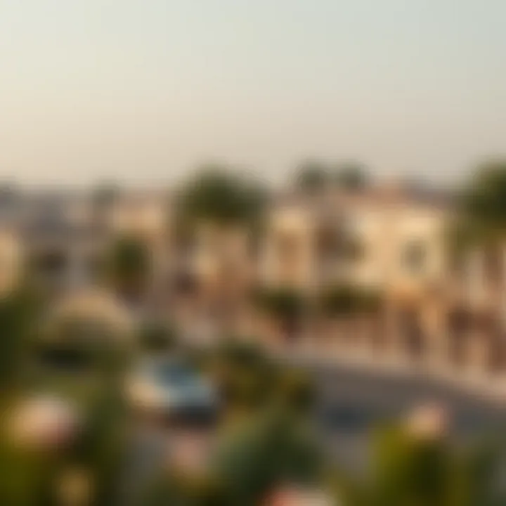 Picturesque Dubai Neighborhood A picturesque neighborhood in Dubai with villas