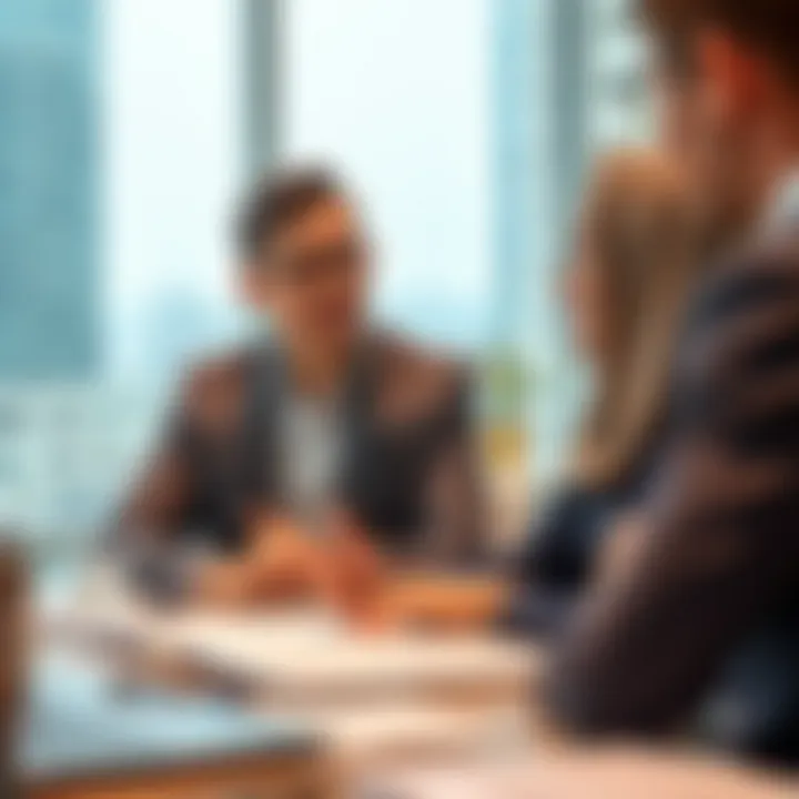 Financial Advisor Discussion A financial advisor discussing mortgage plans with a client