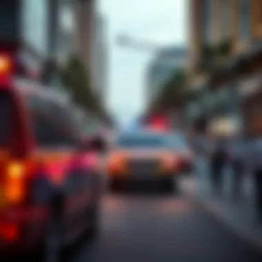 Emergency services in action in a busy area