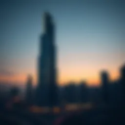 Stunning view of Executive Tower at sunset