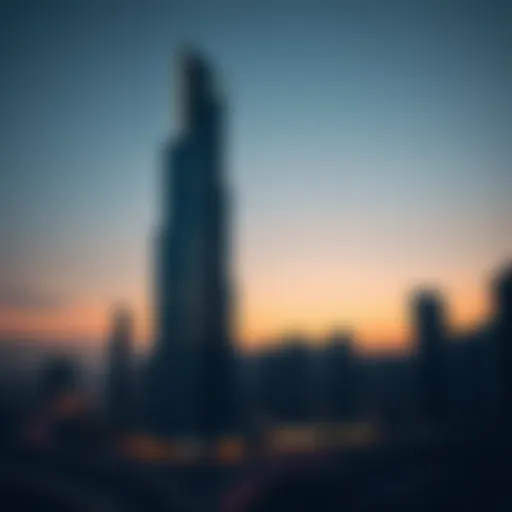 Stunning view of Executive Tower at sunset