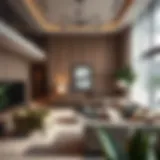 Luxurious living room in a modern 2 BHK apartment in Dubai