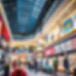 Vibrant interior of a Dubai shopping center featuring local and international brands